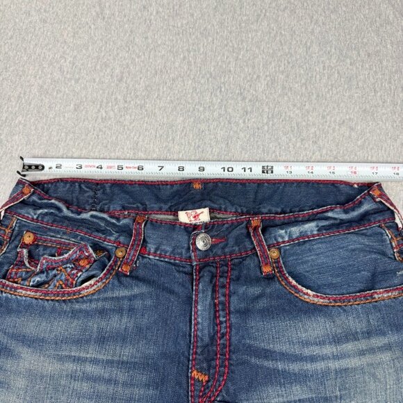 True Religion Red Thick Stitch Jeans Men's Size 34X32 - Picture 3 of 16